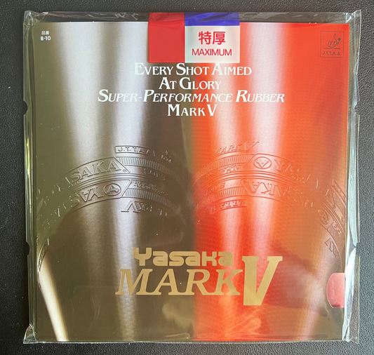 Yasaka Mark V red Max rubber